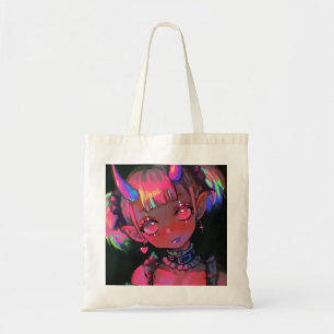Bolso De Tela Demonio Kawaii Neon Chica Pastel Goth