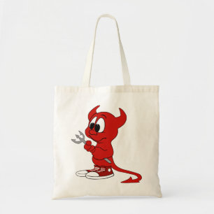 Bolso De Tela Demonio Rojo Diablo Personalizado Satanás Maldició