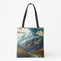 Denali Alaska Estados Unidos Ilustracion de viajes