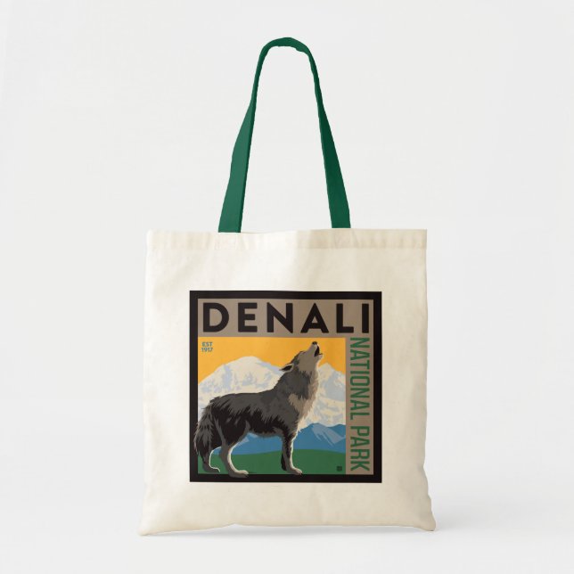 Bolso De Tela Denali National Park | Howling Wolf (Frente)