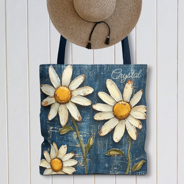 Bolso De Tela Denim angustiado y Daisy (Subido por el creador)