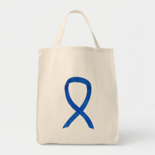 Bolso De Tela Denim Awareness Ribbon Personalizado Tote Bag
