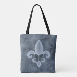 Bolso De Tela Denim Butterfleur | Blue Fleur de Lis Butterfly
