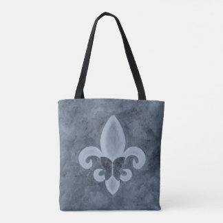 Bolso De Tela Denim Butterfleur | Blue Fleur de Lis Butterfly