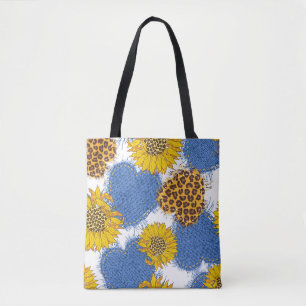 Bolso De Tela Denim corazones hechos de tela con bordes rotos y