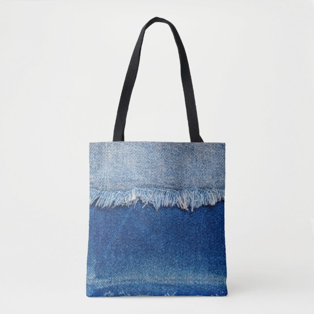 Bolso De Tela Denim vaqueros de fondo. Tejidos de denim con b (Anverso)