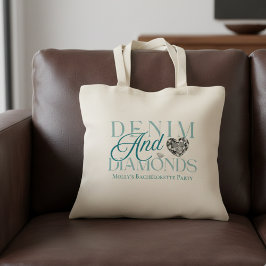 Bolso De Tela Denim y diamantes - Diseño de soltera occidental