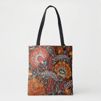 Bolso De Tela Dense floral mano ornamental dibujar fantasía flor