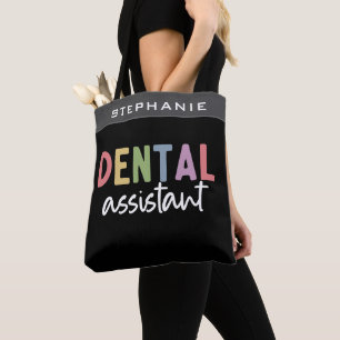 Bolso De Tela Dental Assistant de nombre personalizado