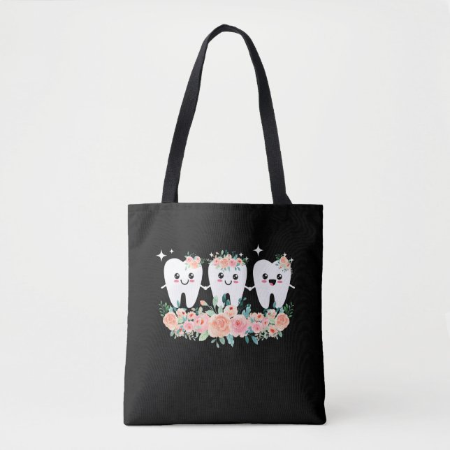 Bolso De Tela Dentista Auxiliar Dental Diente Higiénico Oral (Anverso)