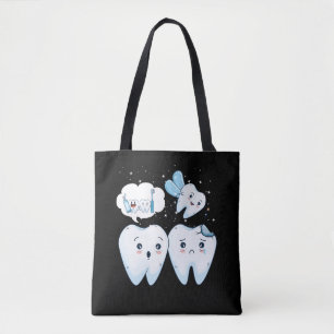 Bolso De Tela Dentista Feliz Diente Cute Auxiliar Dental