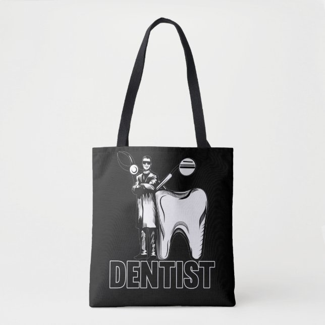 Bolso De Tela Dentista Papá Dental Padre Odontología (Anverso)