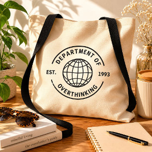 Bolso De Tela Departamento Retro de Sobrepensar Regalo Divertido