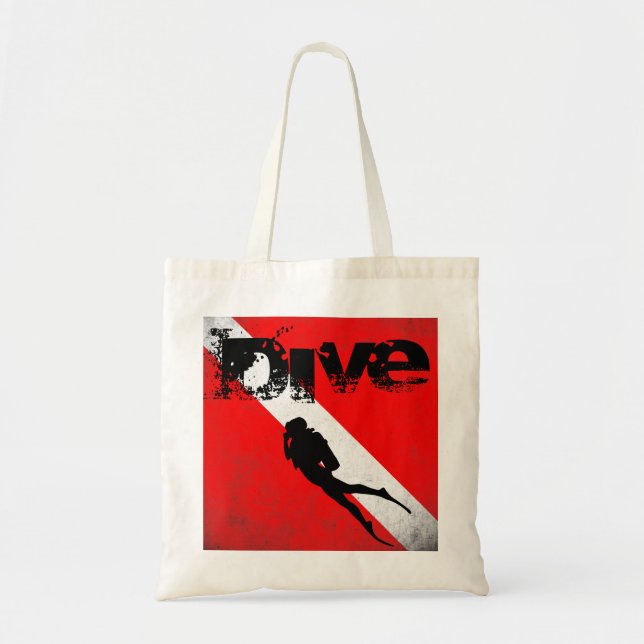 Bolso De Tela Deporte de buceo, Bandera de Buceo Americana SCUBA (Frente)