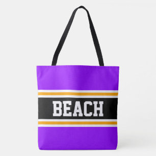 Bolso De Tela Deporte de playa Brillante Morado Negro Naranja Ra