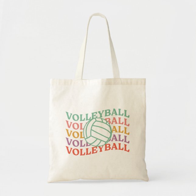 Bolso De Tela Deporte de voleibol retro (Frente)