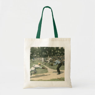 Bolso De Tela Deportes Antiguos, Jugador de Béisbol Deslizándose