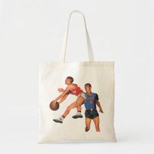 Bolso De Tela Deportes Antiguos, Jugadores de Baloncesto en un J