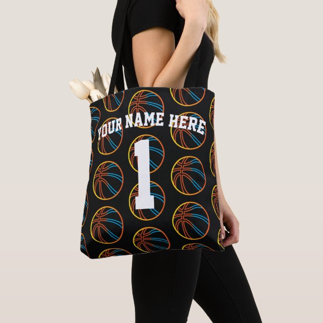 Bolso De Tela Deportes personalizados de baloncesto rojo amarill (Detalle)