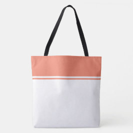 Bolso De Tela Deportiva Chic Salmón Parte Superior Rayas de Carr