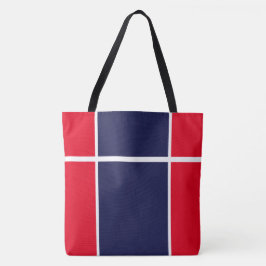 Bolso De Tela Deportiva Rayas de Carreras Rojo Blanco Azul Marin