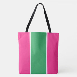 Bolso De Tela Deportiva Rayas Verticales Rosa Brillante Verde Bl