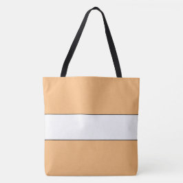 Bolso De Tela Deportivo Chic Ancho Rayas Blancas Naranja Melocot