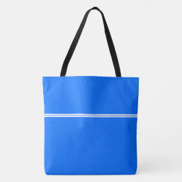Bolso De Tela Deportivo Chic Blanco Rayas de Carrera en Azul Bri