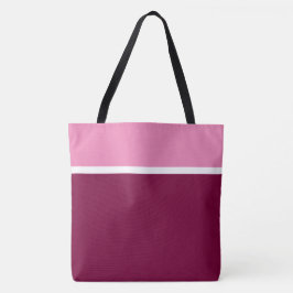 Bolso De Tela Deportivo Chic Rosa Blanco Borgoña Bloque de Color