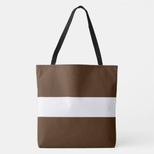 Bolso De Tela Deportivo Divertido Chic Ancho Rayas Marrón Cocoa