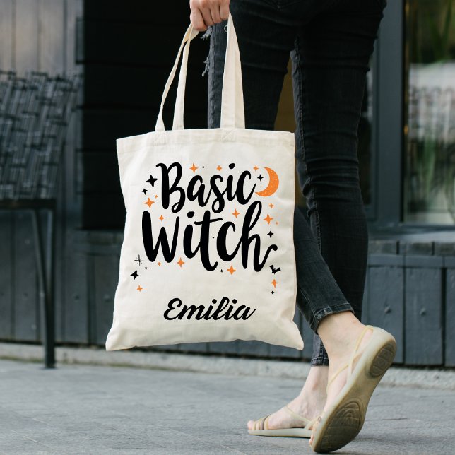 Bolso De Tela Depósito personalizado básico de bruja Halloween T (Subido por el creador)