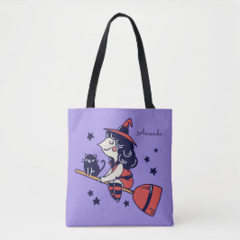Bolso De Tela Depósitos de Halloween con el nombre personalizado