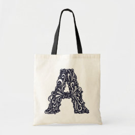 Bolso De Tela Der schwarz-weiße Buchstabe "A"