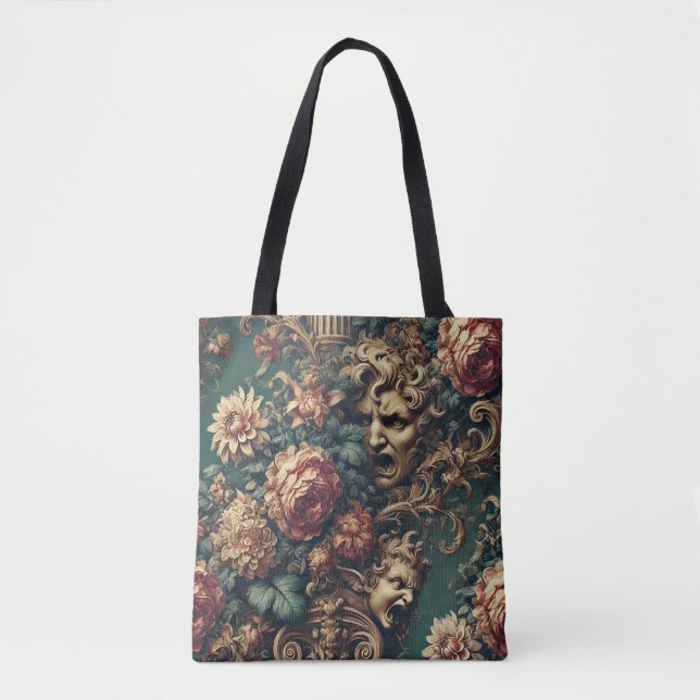 Bolso De Tela Deranged Decadence – Gothic Victorian Floral  (Anverso)