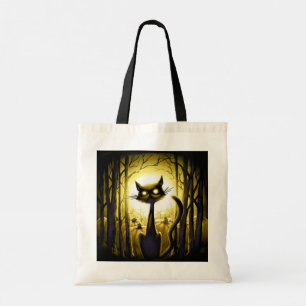 Bolso De Tela Derpy Little Halloween Cat in the Pumpkin Patch