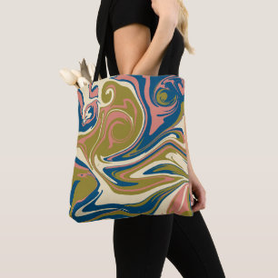Bolso De Tela Derrame: azul, verde oliva, rosa y crema