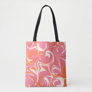 Bolso De Tela Derrame - rosa, Naranja y crema
