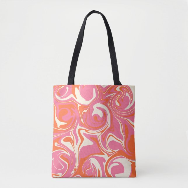 Bolso De Tela Derrame - rosa, Naranja y crema (Anverso)