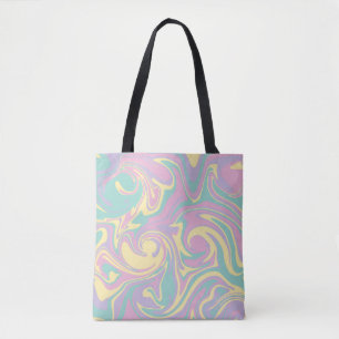 Bolso De Tela Derrame - Rosa Pastel, Amarillo, Púrpura y Verde