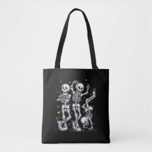 Bolso De Tela Desafío de Baile de Esqueletos Bailarines Hallowee