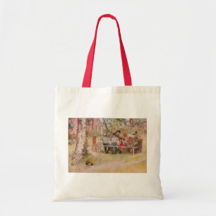 Bolso De Tela Desayuno bajo el gran abedul de Carl Larsson
