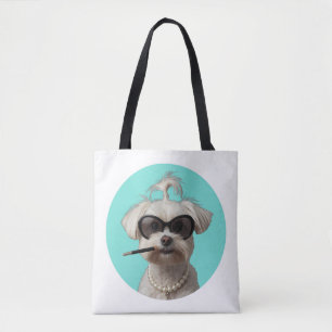 Bolso De Tela Desayuno Clásico Chic Arte de Película Maltesa