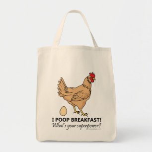 Bolso De Tela Desayuno de Chicken Poops Funny
