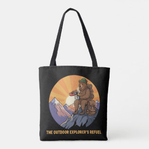 Bolso De Tela Descanso para café del oso mientras camina Explo