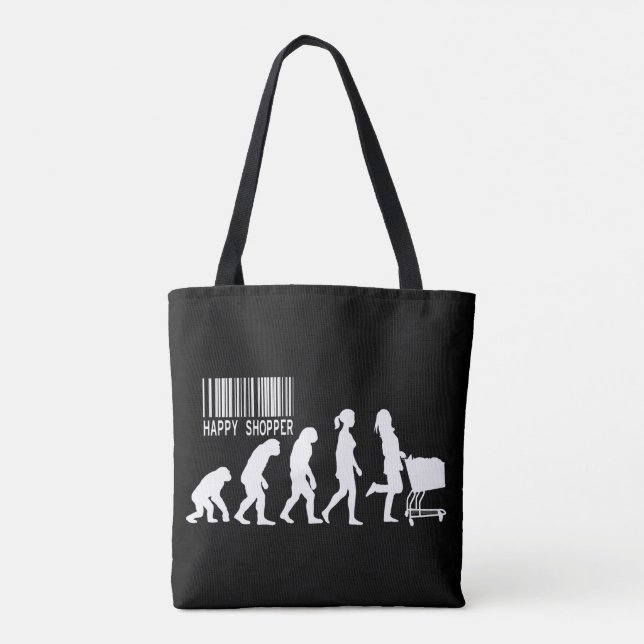 Bolso De Tela Descent of Woman Happy Shopper Evolution parody (Reverso)
