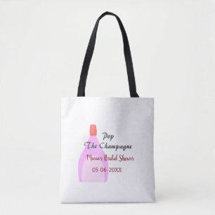 Bolso De Tela Descorcha el champán rosa para la fiesta de solter