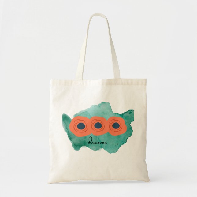 Bolso De Tela Descubrir | acuarela Rosa (Frente)