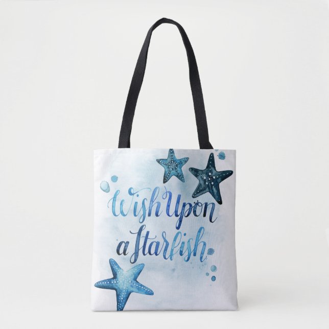 Bolso De Tela Desear una estrella de mar (Anverso)
