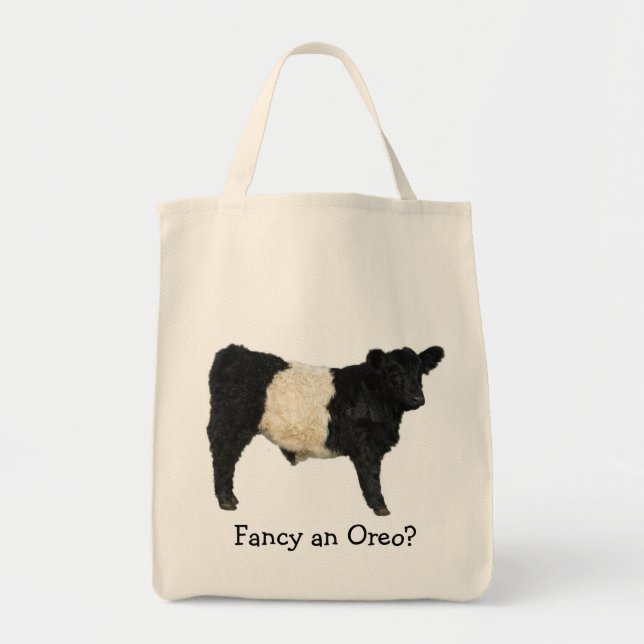 Bolso De Tela ¿Desee un Oreo? Vaca ceñida de Galloway (Frente)