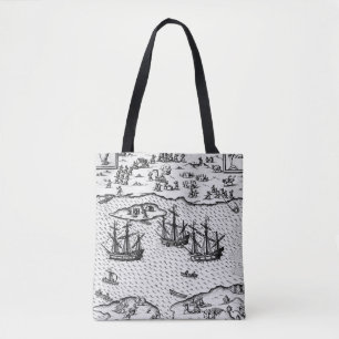 Bolso De Tela Deseo el 1626 del puerto (grabado)